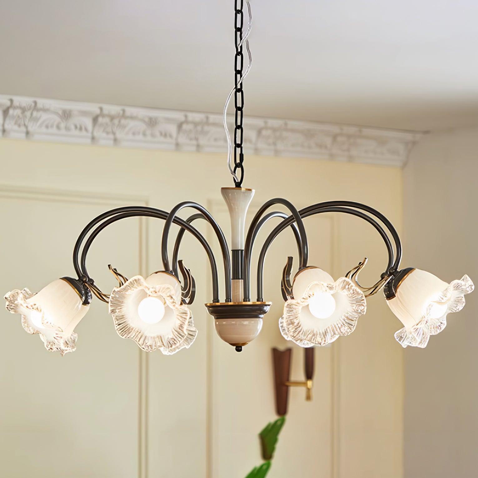 Umiron Gotischer Kronleuchter aus Eisen und Glas-Letslighting