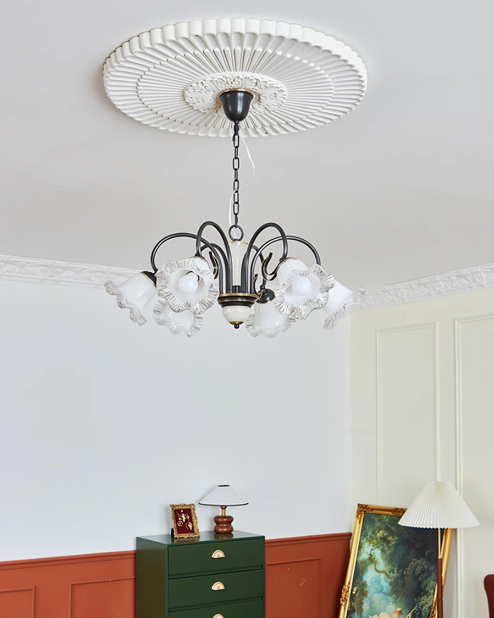 Umiron Gotischer Kronleuchter aus Eisen und Glas-Letslighting