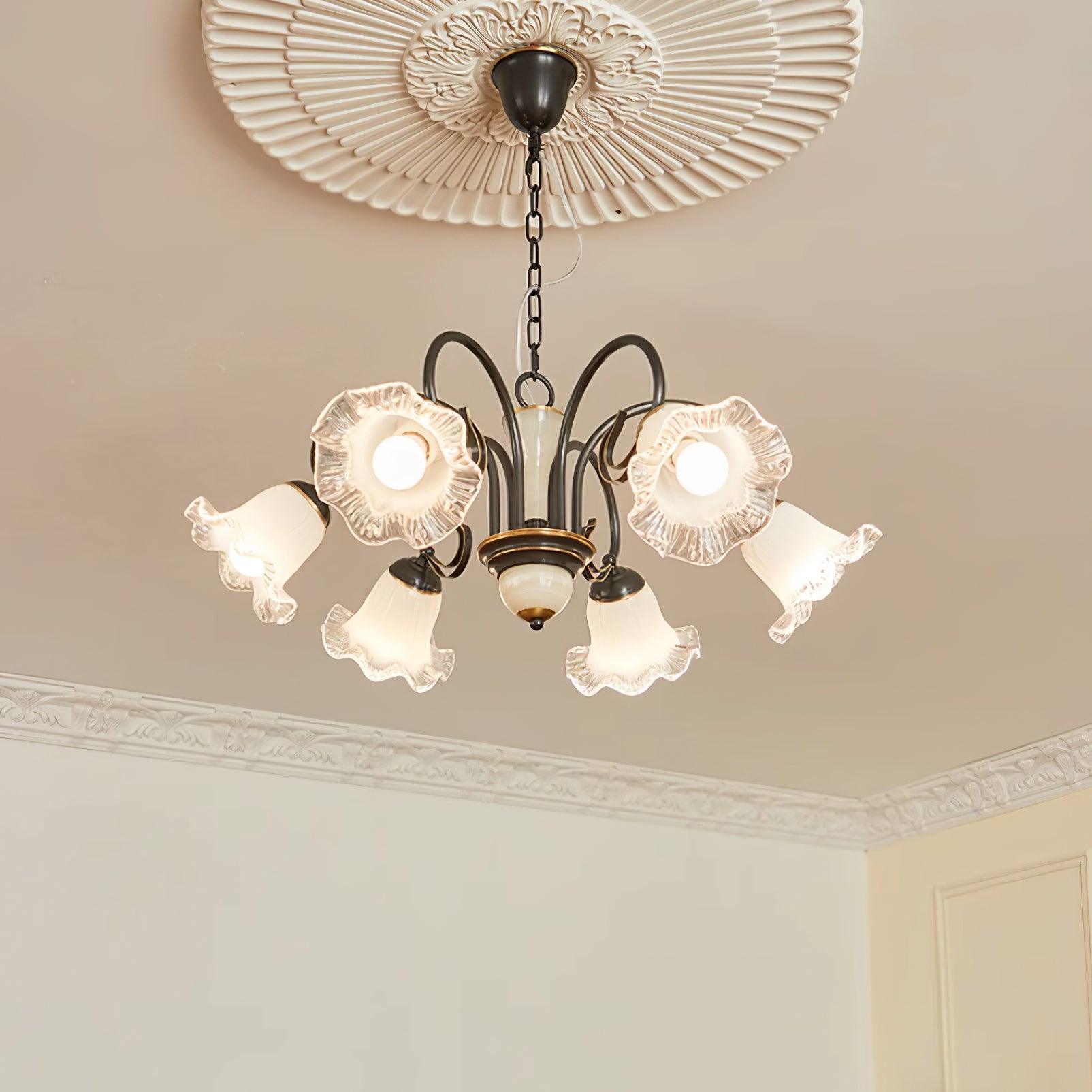 Umiron Gotischer Kronleuchter aus Eisen und Glas-Letslighting
