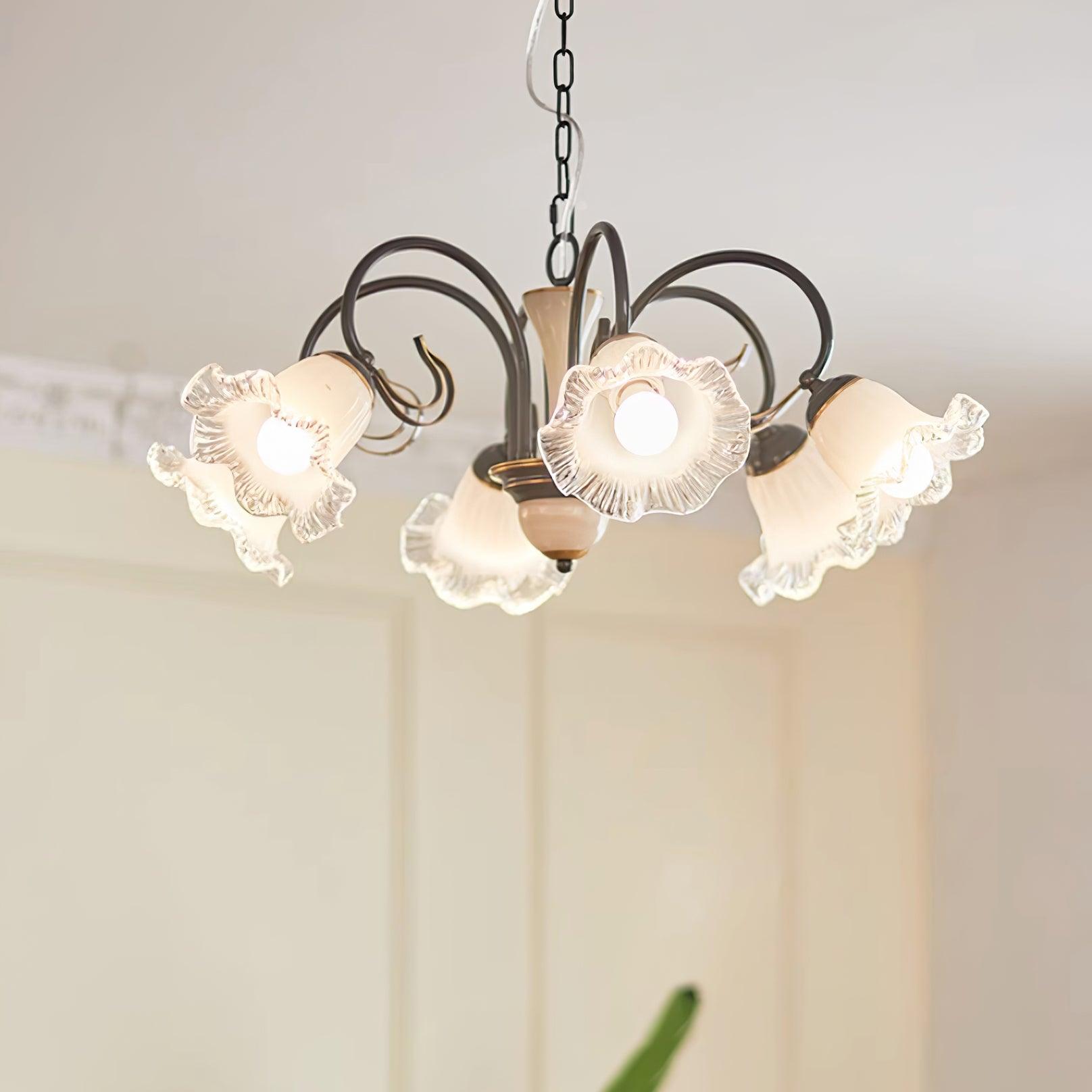 Umiron Gotischer Kronleuchter aus Eisen und Glas-Letslighting