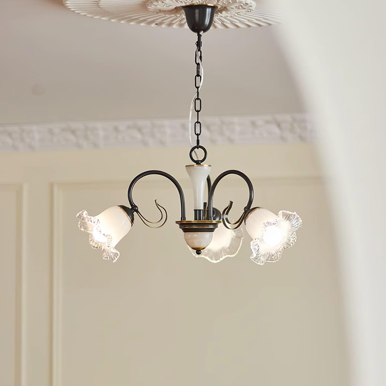 Umiron Gotischer Kronleuchter aus Eisen und Glas-Letslighting