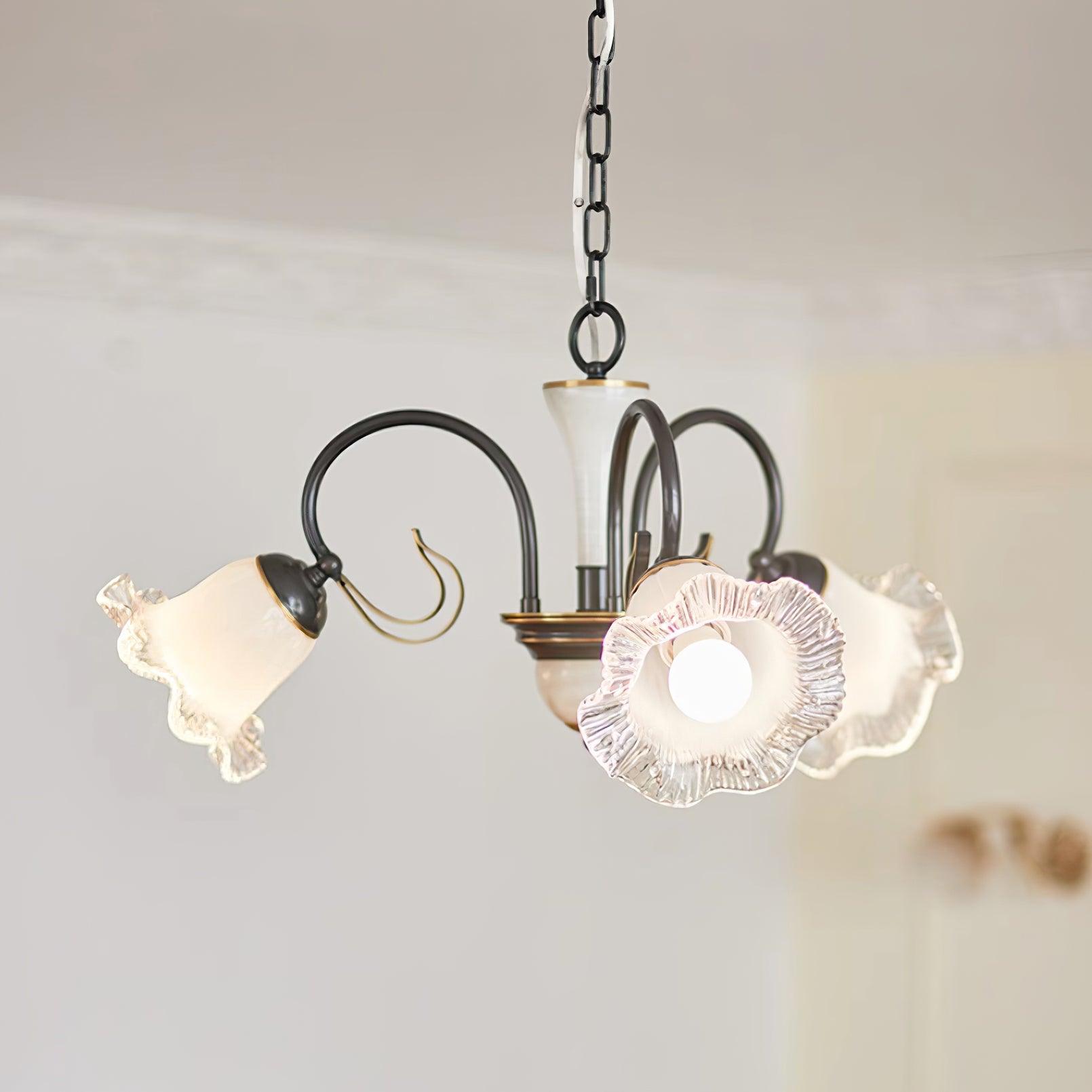 Umiron Gotischer Kronleuchter aus Eisen und Glas-Letslighting