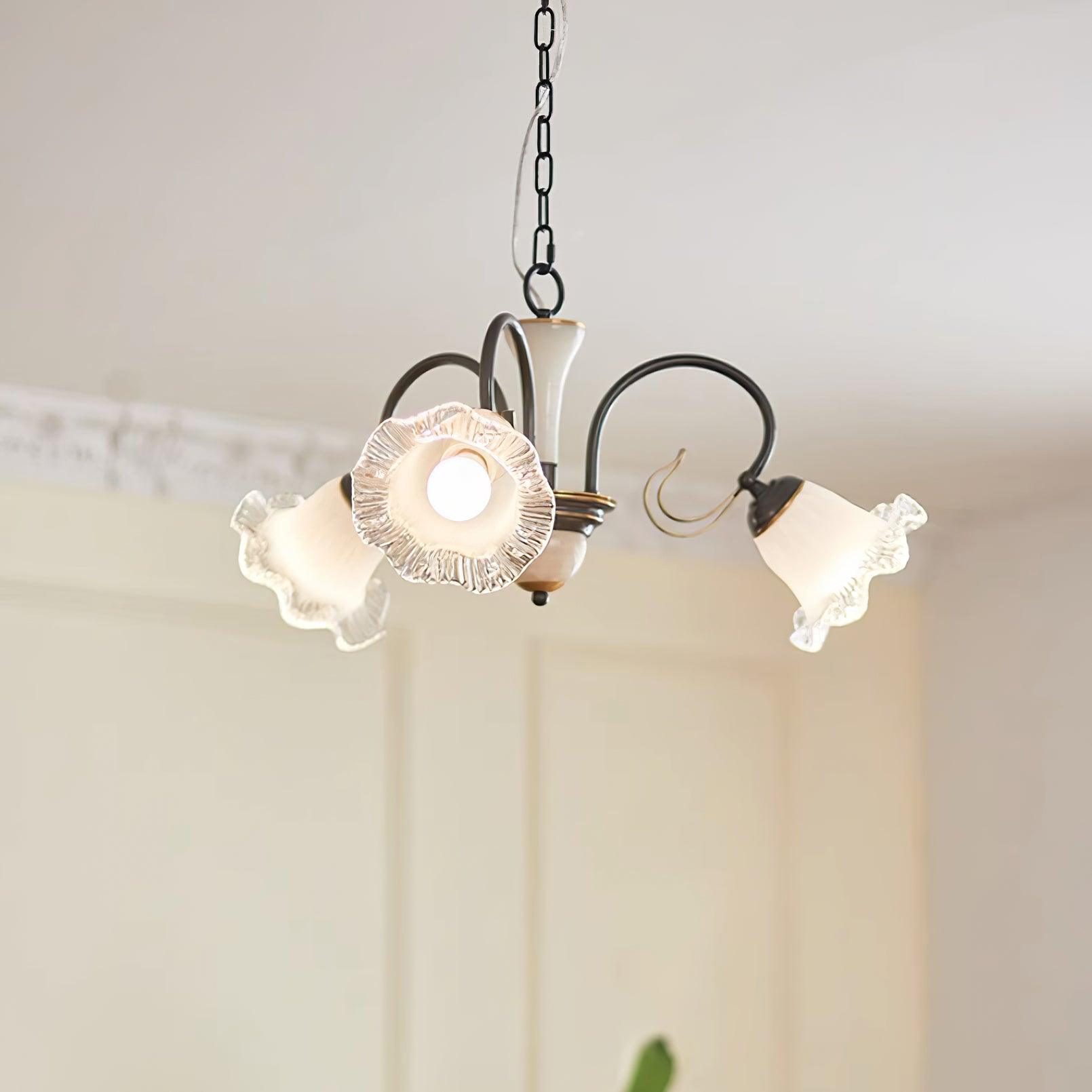 Umiron Gotischer Kronleuchter aus Eisen und Glas-Letslighting