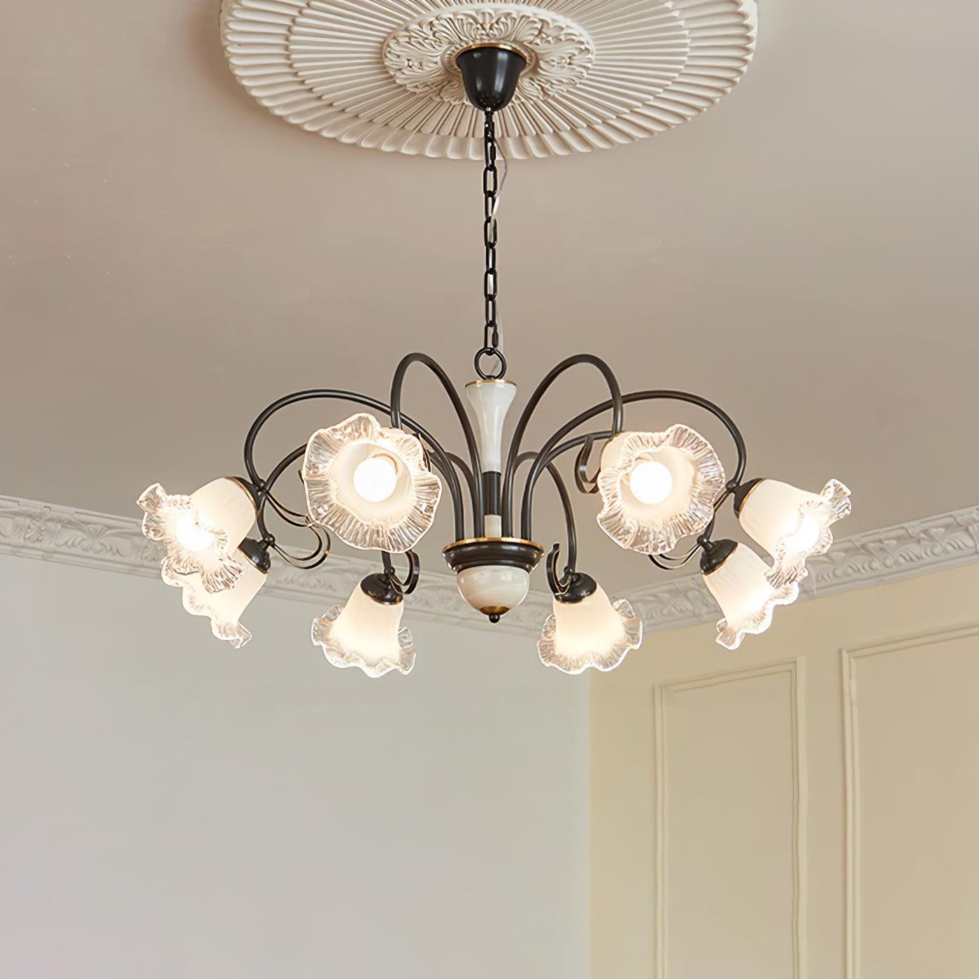 Umiron Gotischer Kronleuchter aus Eisen und Glas-Letslighting