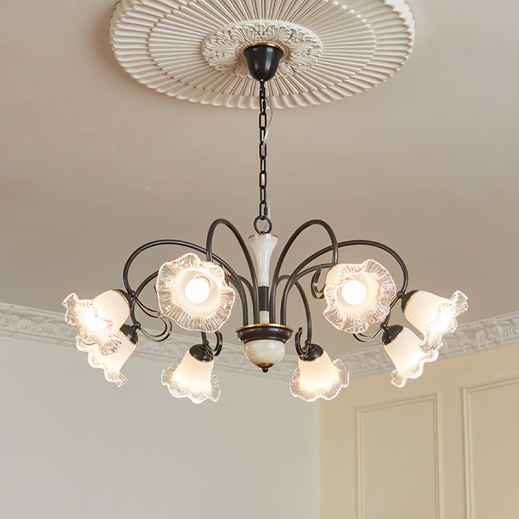 Umiron Gotischer Kronleuchter aus Eisen und Glas-Letslighting