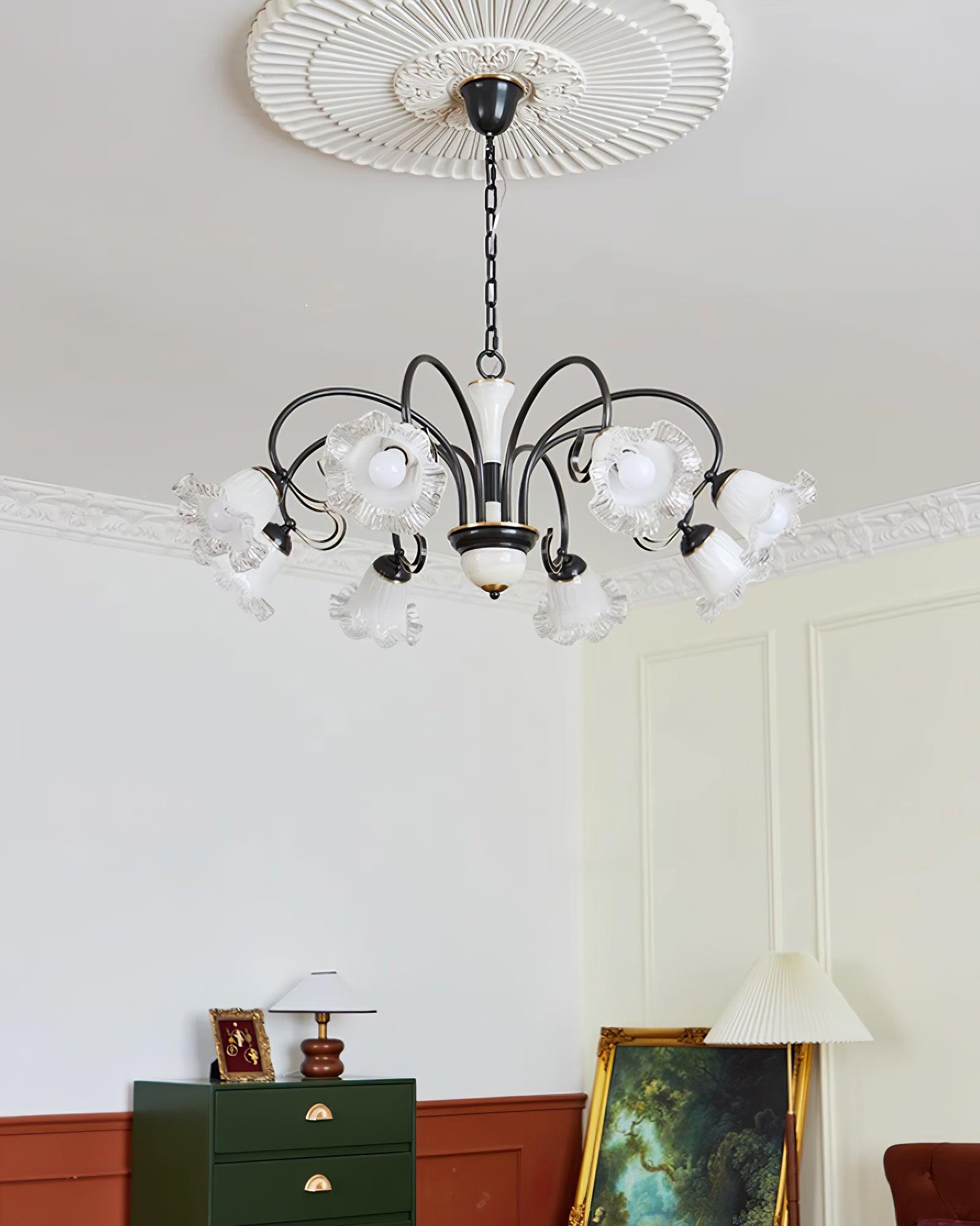 Umiron Gotischer Kronleuchter aus Eisen und Glas-Letslighting
