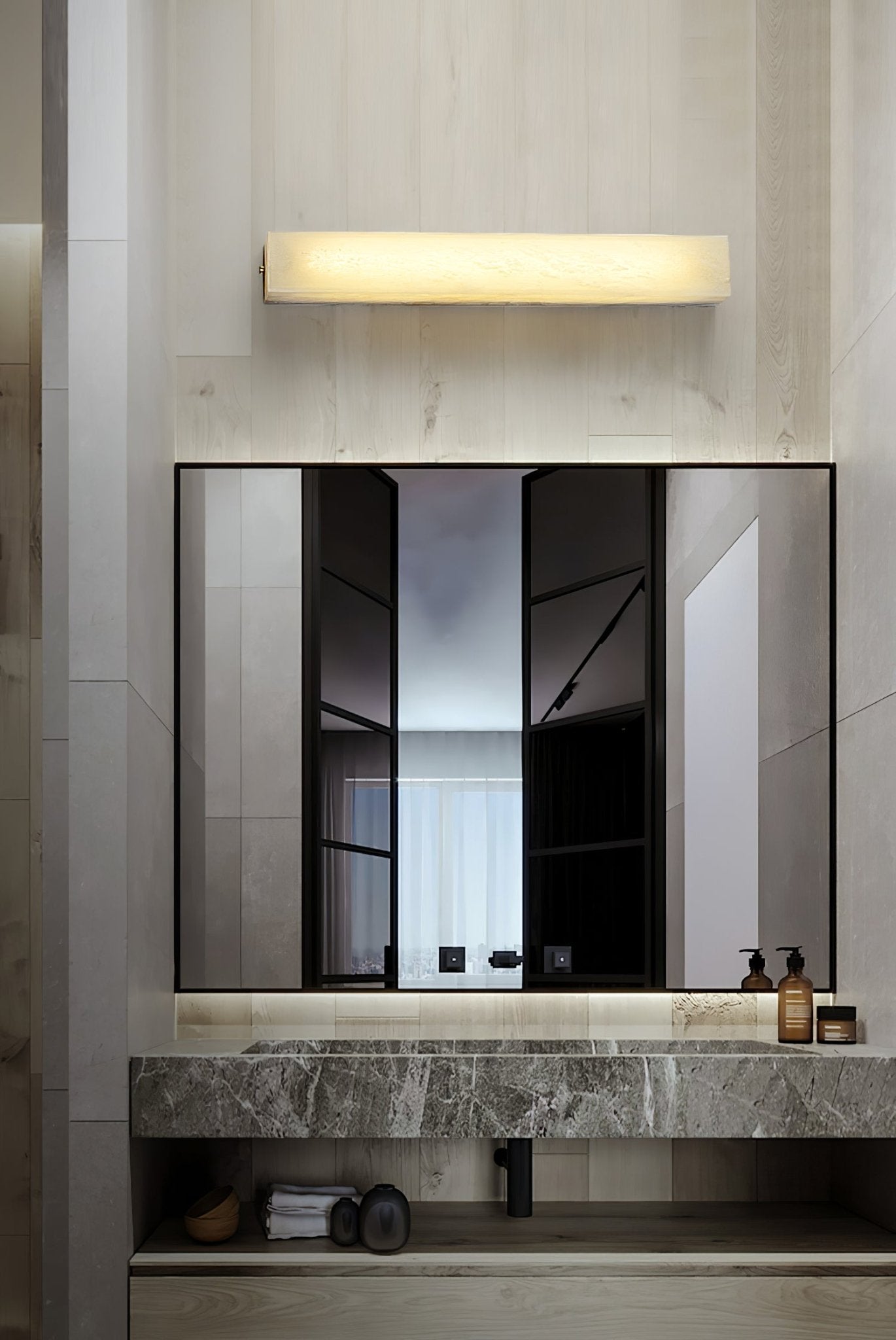 Irina Cylindrical Alabaster Wall Light - Neutralighting