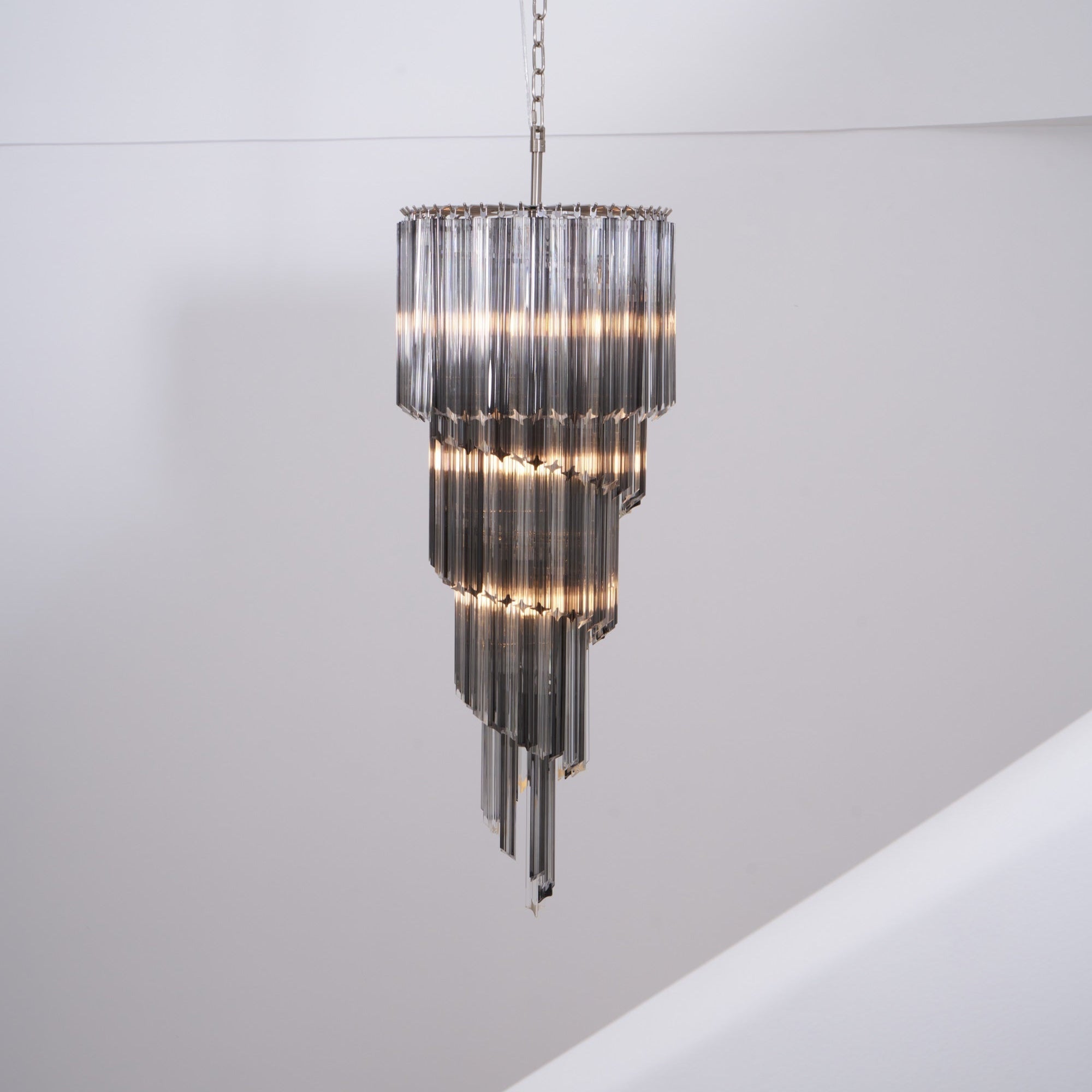Aurora Chandelier Smoked Glass Spiral - Neutralighting