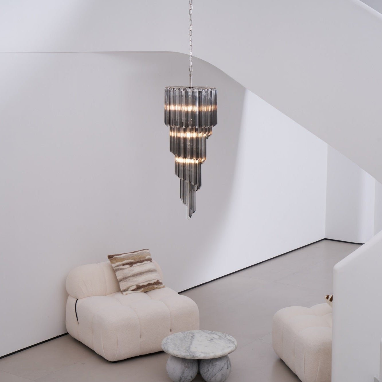 Aurora Chandelier Smoked Glass Spiral - Neutralighting