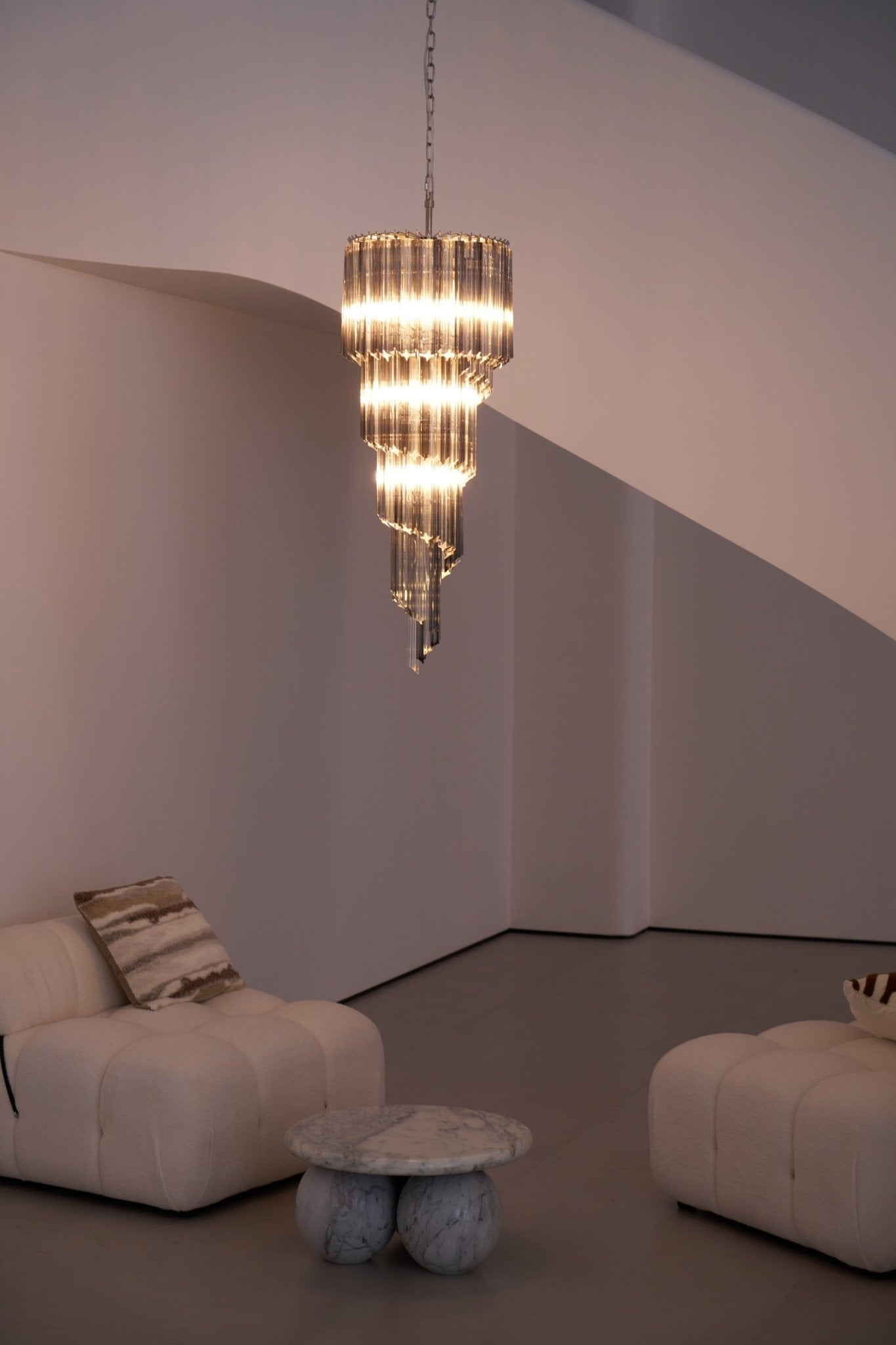 Aurora Chandelier Smoked Glass Spiral - Neutralighting