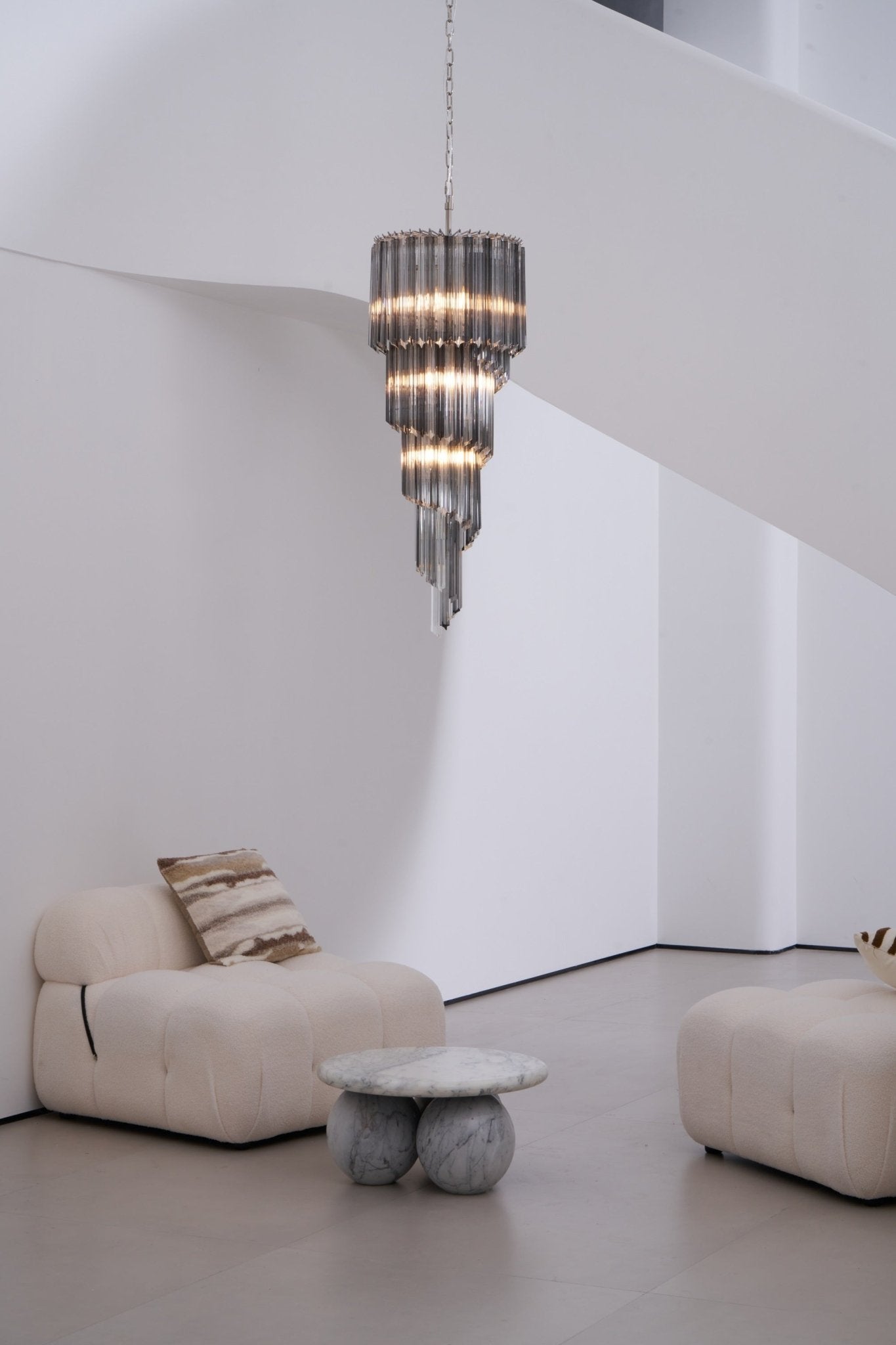 Aurora Chandelier Smoked Glass Spiral - Neutralighting