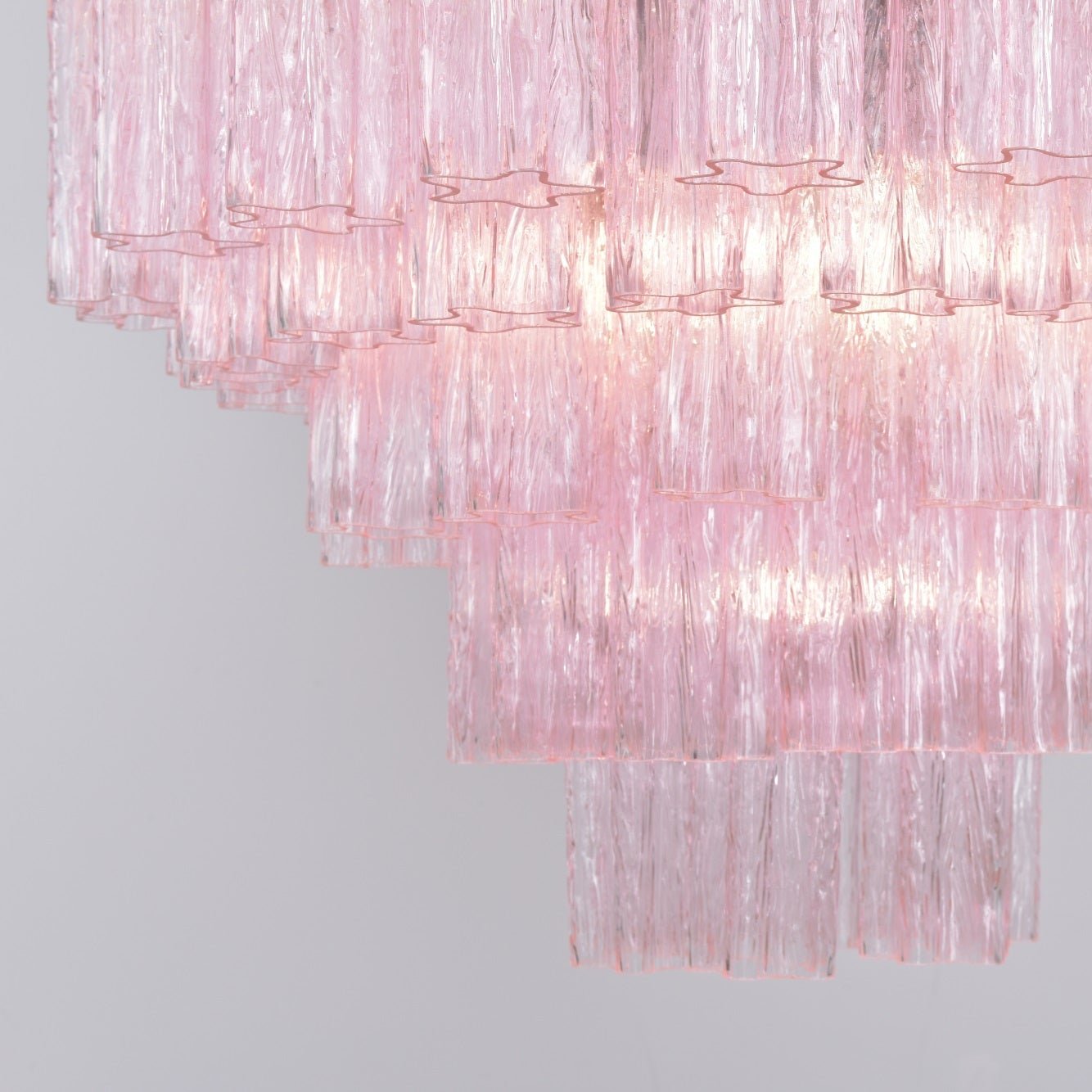 Aurora Chandelier Pink Glass Multi-Tier Romantic Glow - Neutralighting