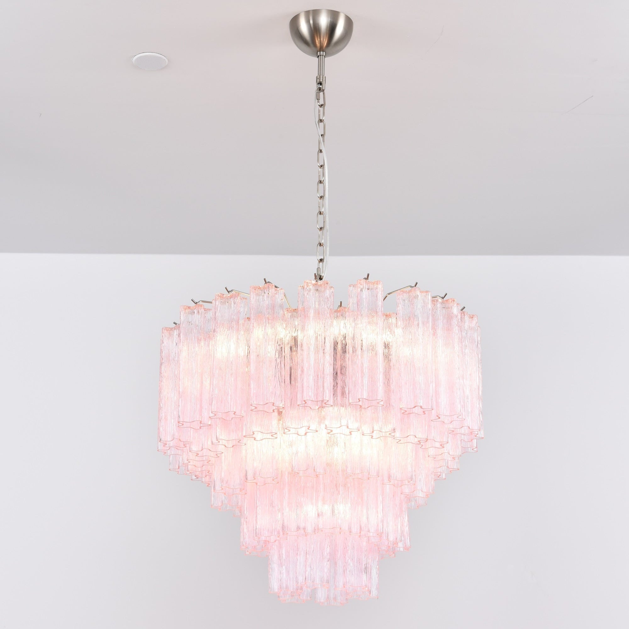 Aurora Chandelier Pink Glass Multi-Tier Romantic Glow - Neutralighting