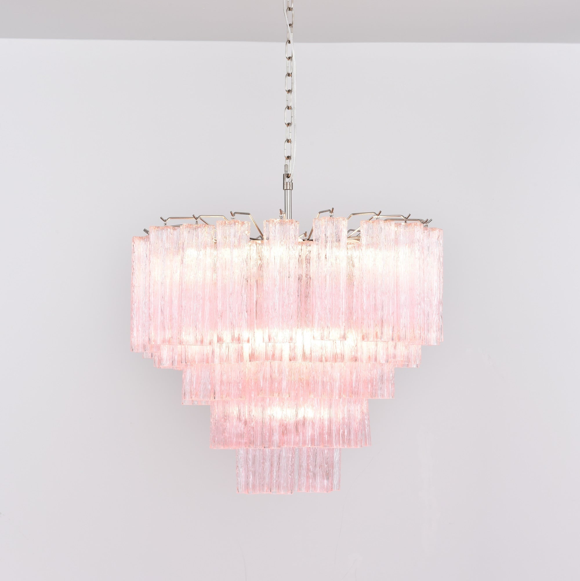 Aurora Chandelier Pink Glass Multi-Tier Romantic Glow - Neutralighting