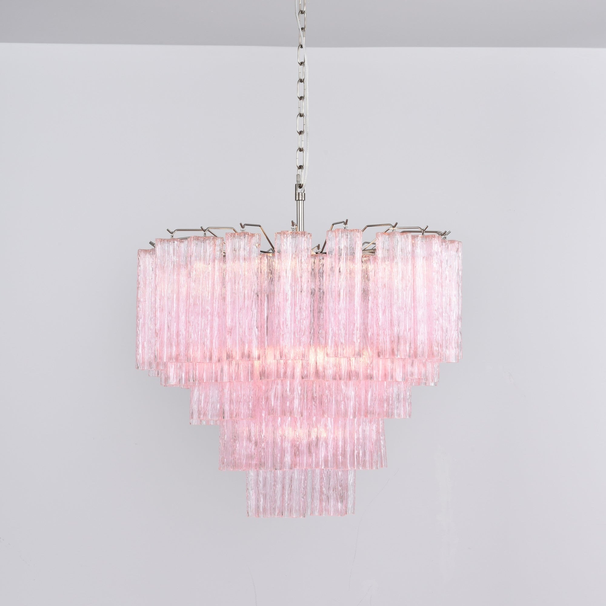 Aurora Chandelier Pink Glass Multi-Tier Romantic Glow - Neutralighting