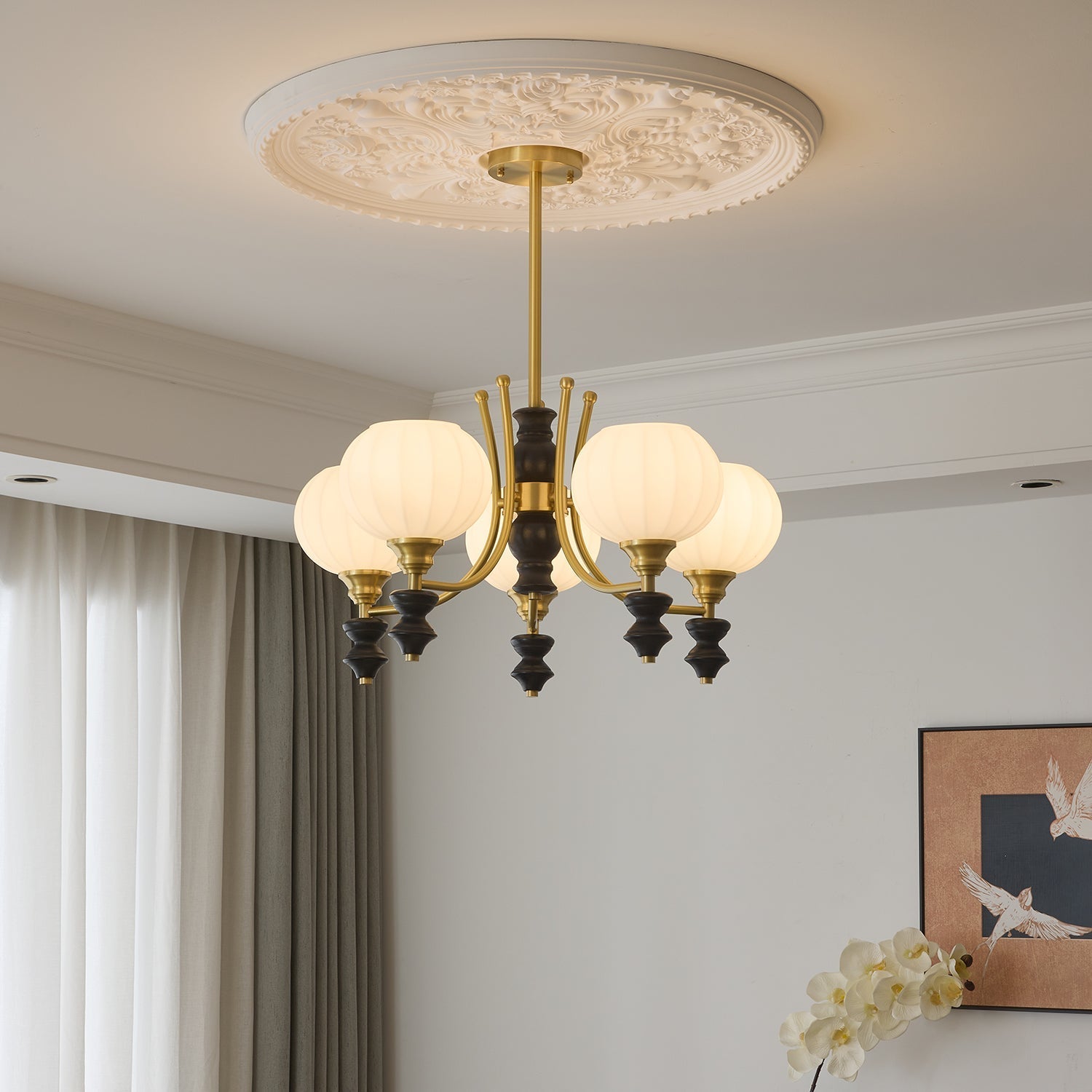 Zavenen Traditionelle Eleganz Vintage Messing Holz Kronleuchter-Letslighting