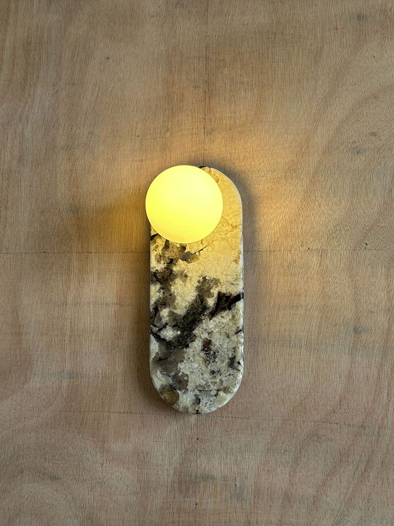Lucie Premium Nordic Oval Marble Glass Wall Lamp - Letslighting