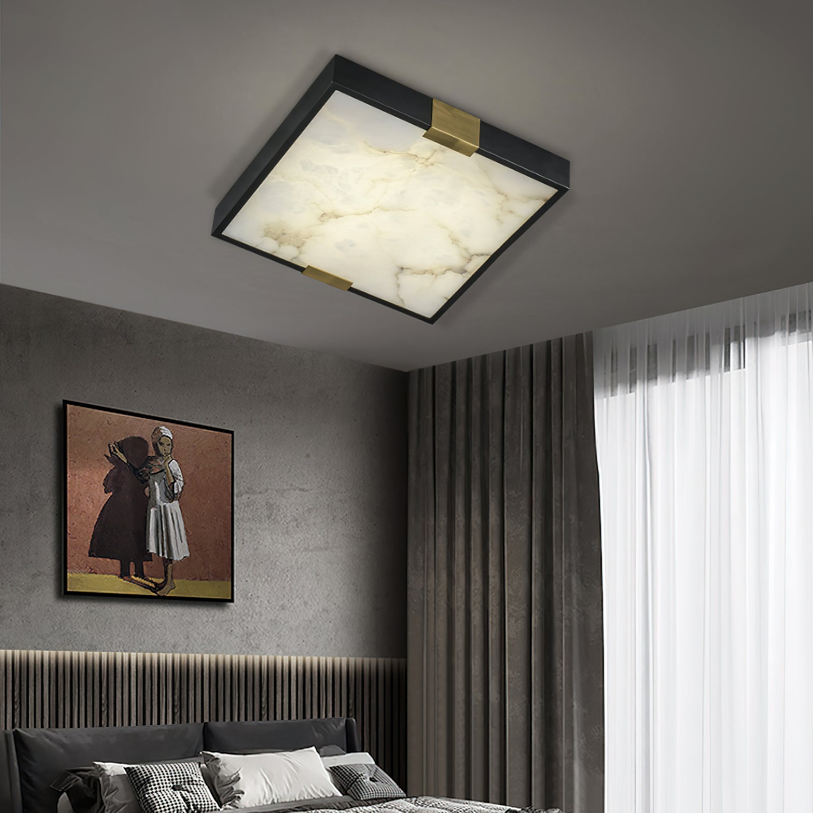Uphaara Modern Minimalist Alabaster Ceiling Light - Letslighting