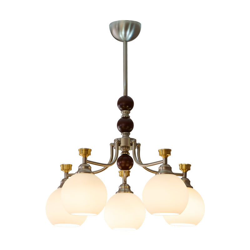 Eursoria Traditioneller Kunst-Orb Kronleuchter aus Holz und Glas-Letslighting