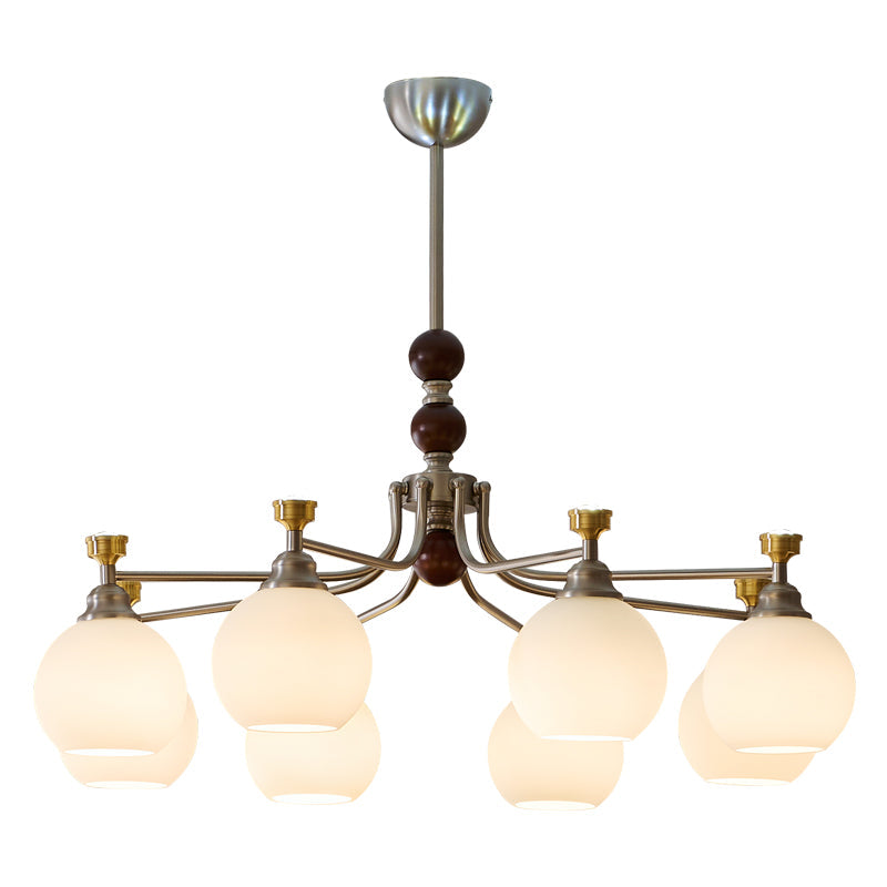 Eursoria Traditioneller Kunst-Orb Kronleuchter aus Holz und Glas-Letslighting