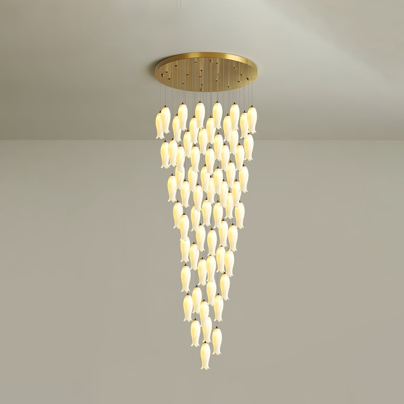 Sylirion Alabaster Brass Chandelier - Blowlighting