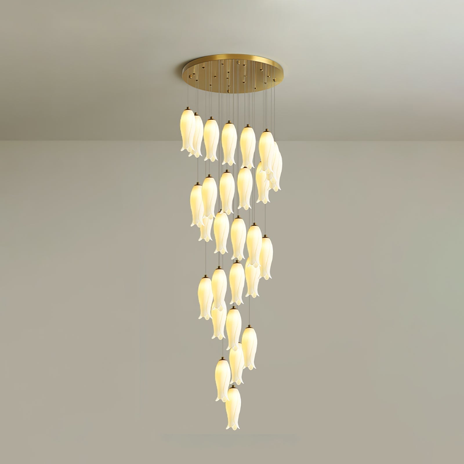 Sylirion Alabaster Brass Chandelier - Blowlighting