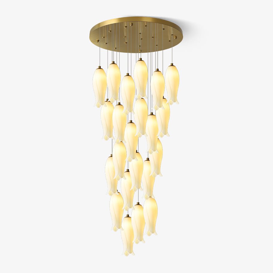 Sylirion Alabaster Brass Chandelier - Blowlighting