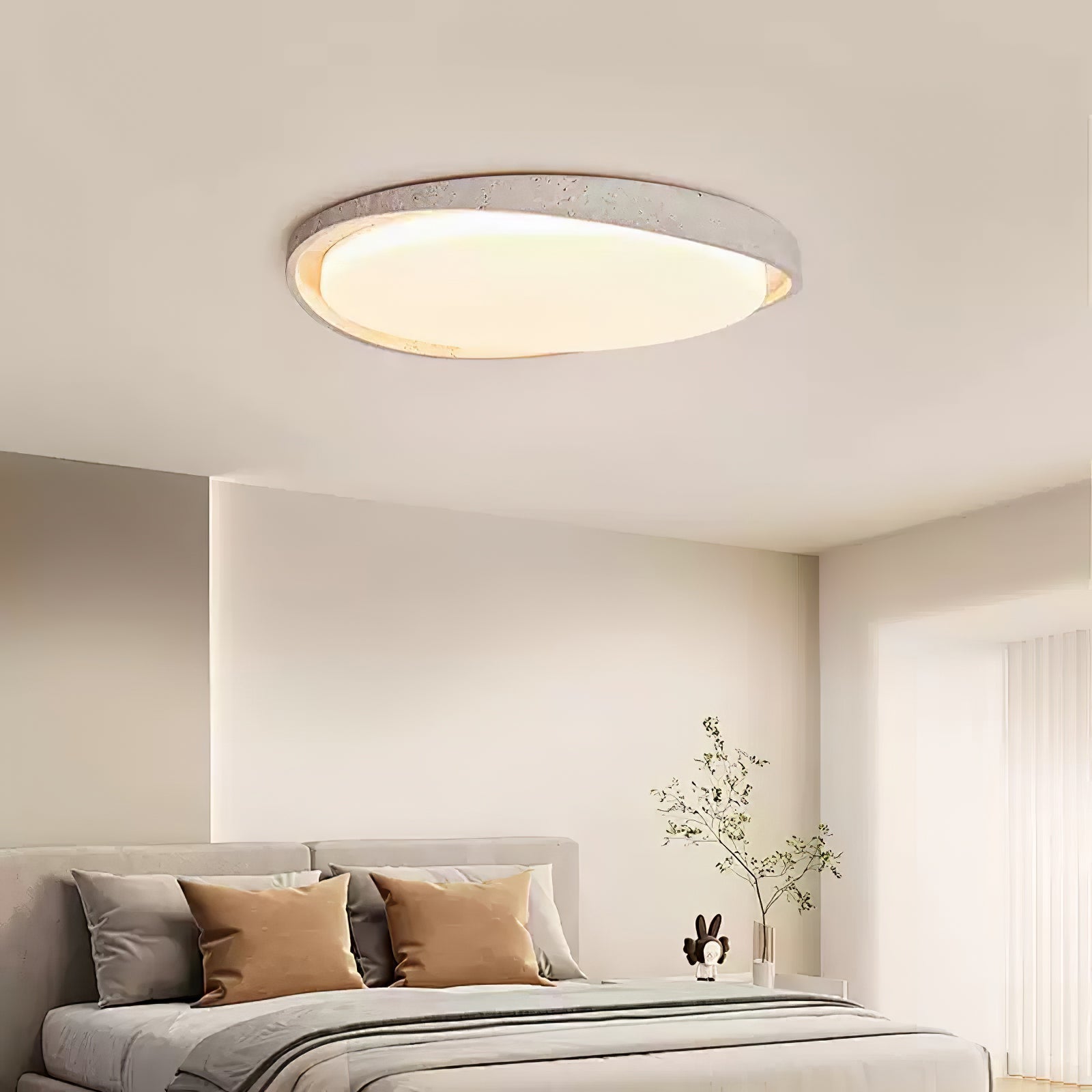 Vanoren Oval Frame Travertine Ceiling Light - Neutralighting