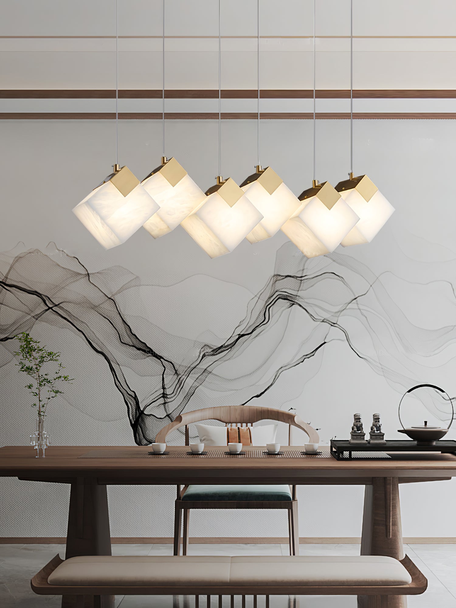 Vevariel Linear Alabaster Pendant Light - Neutralighting