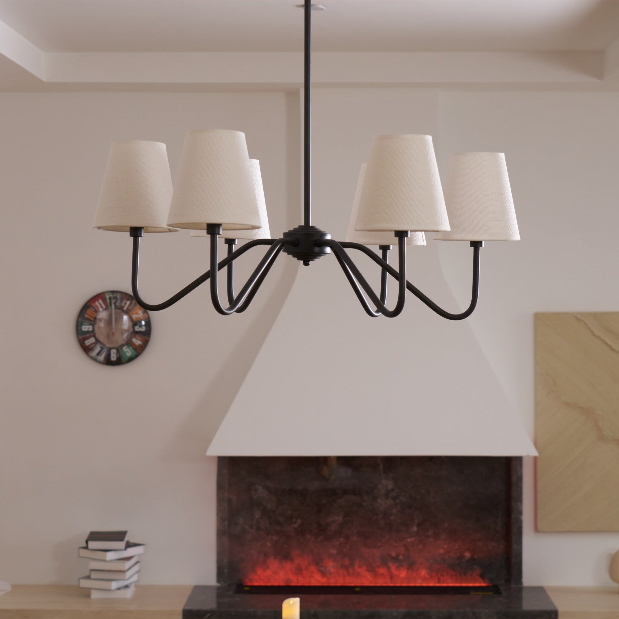 Aurvarira Lumos Klassischer Kronleuchter aus Schwarzem Stoff-Letslighting