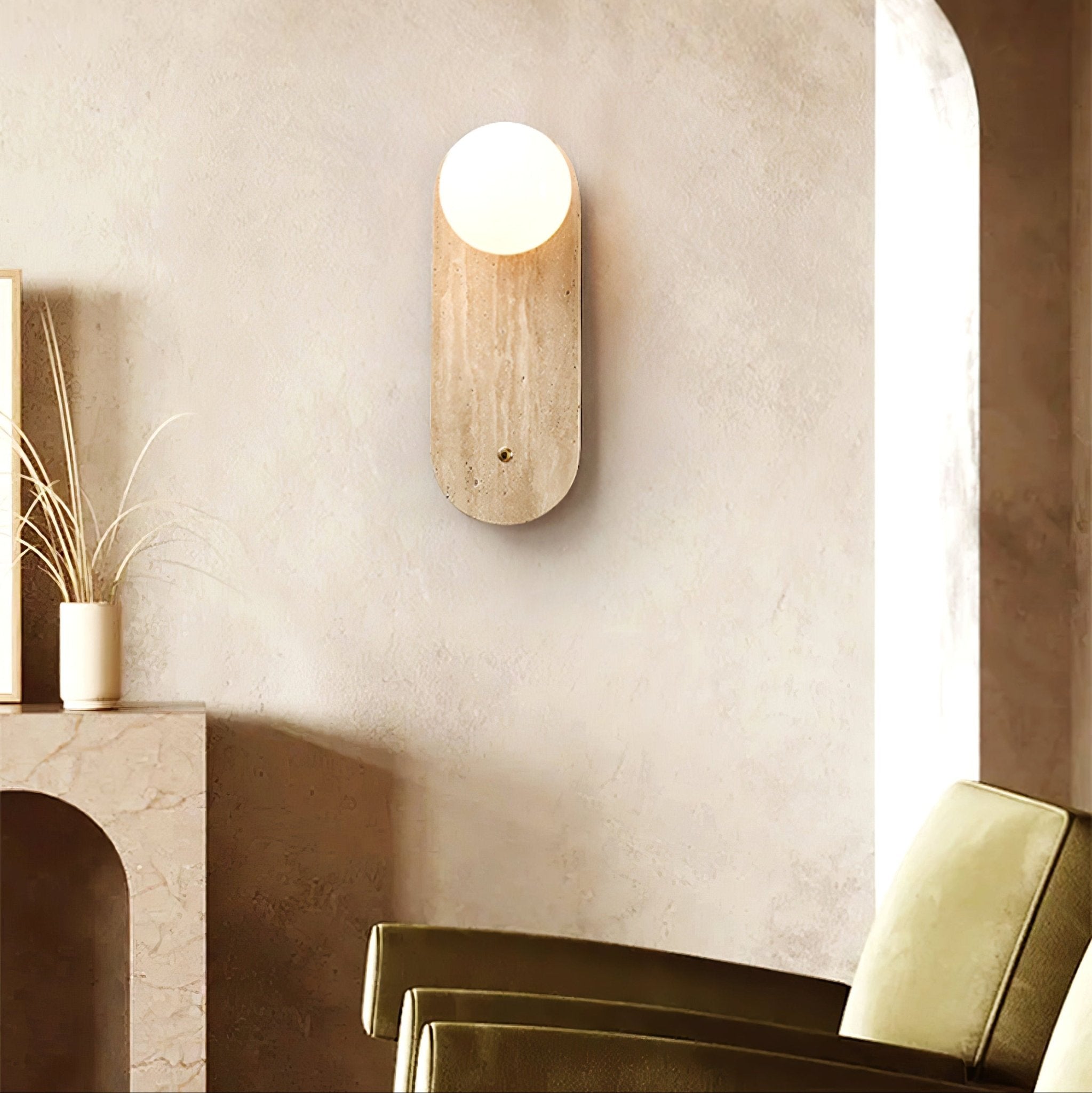 Syloryra Minimalist Travertine Wall Light - Neutralighting