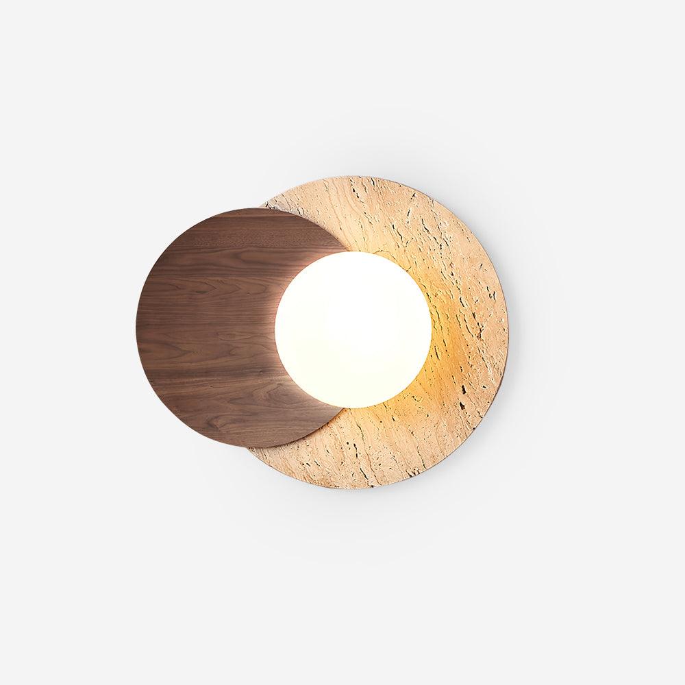 Zelirir Dual-Disc Travertine Wall Light - Neutralighting