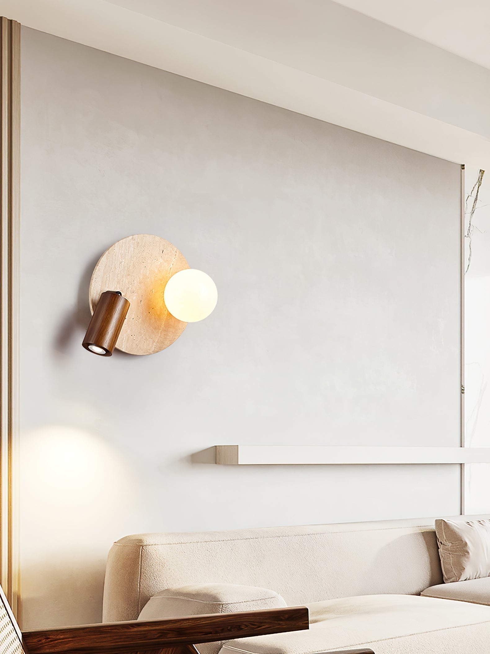 Armara Travertine Disc Wall Light - Neutralighting