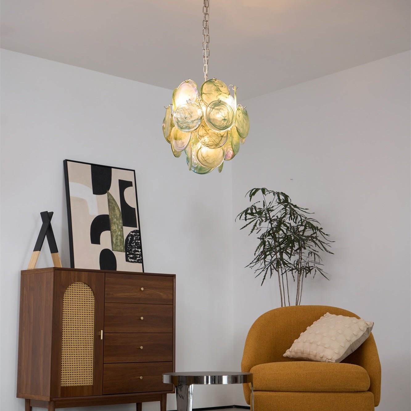 Aurora Chandelier Multicolor Murano Disc Layered Artistic - Neutralighting