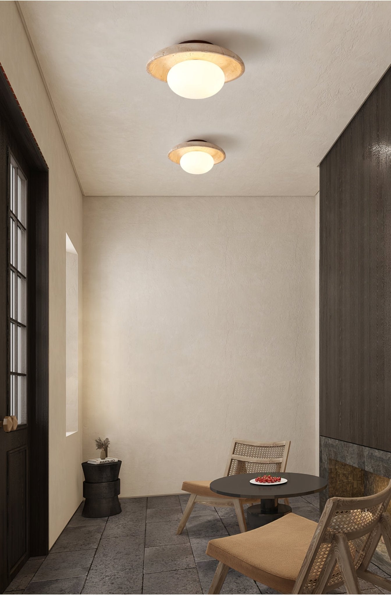Cataliel Minimalist Travertine Ceiling Light - Neutralighting