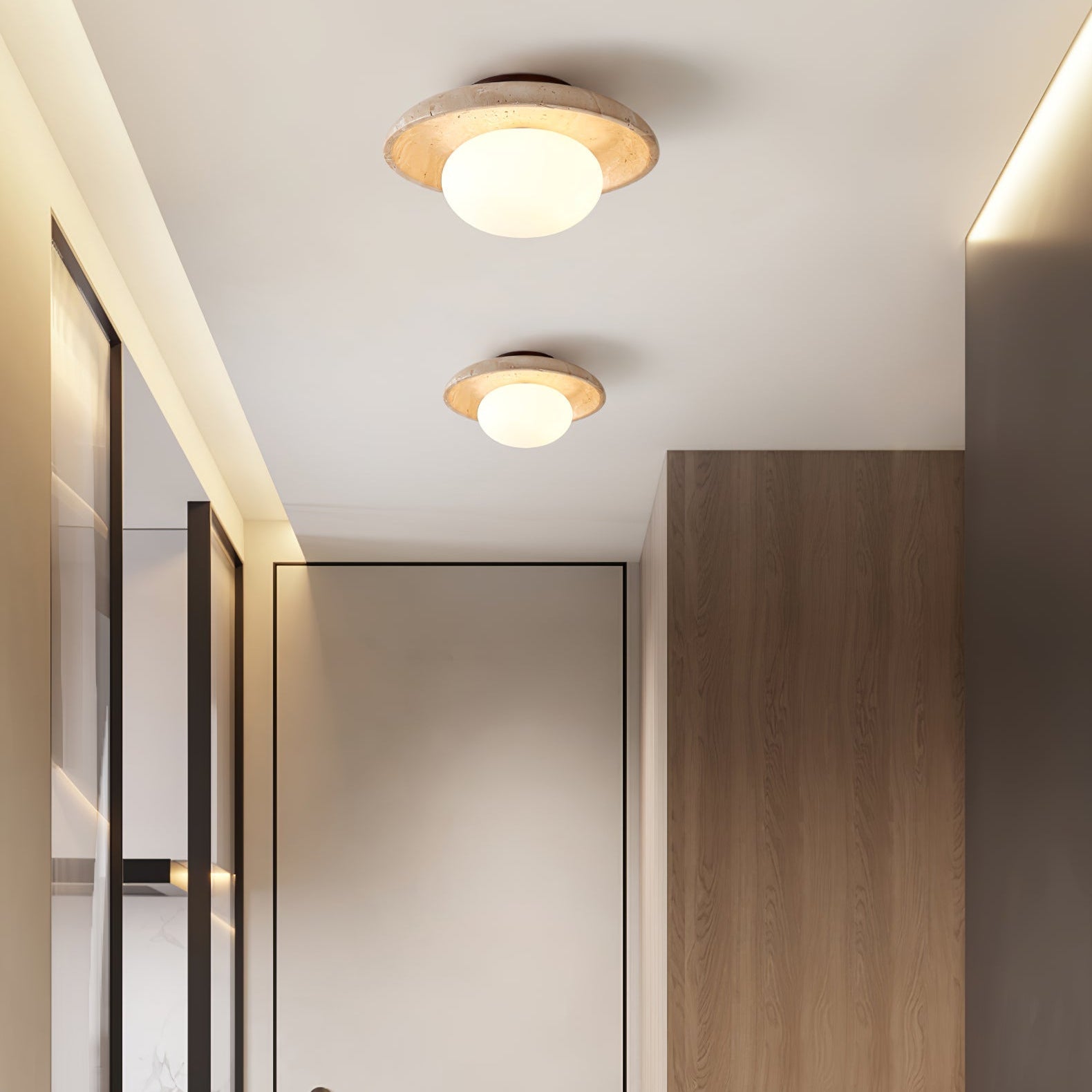 Cataliel Minimalist Travertine Ceiling Light - Neutralighting
