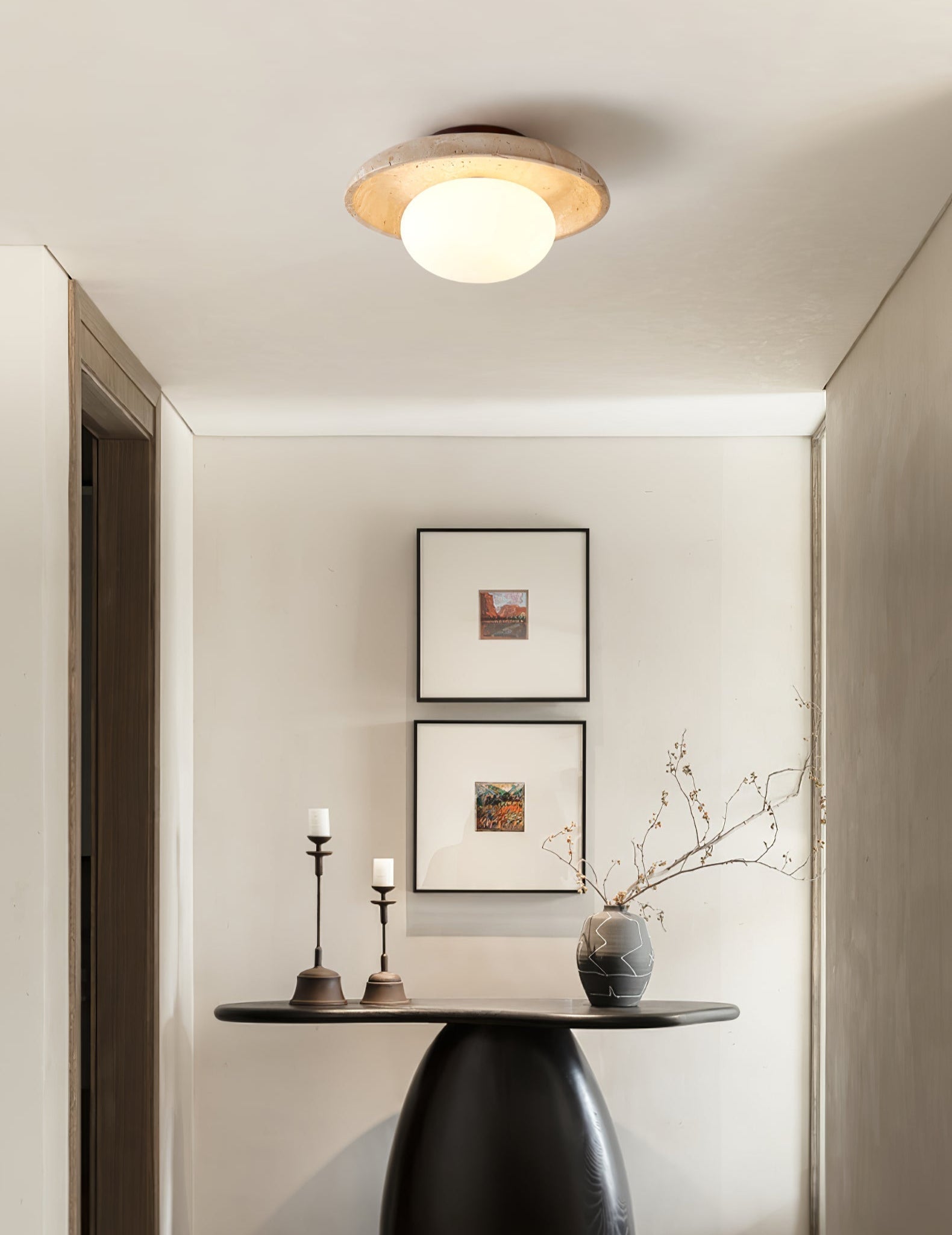 Cataliel Minimalist Travertine Ceiling Light - Neutralighting