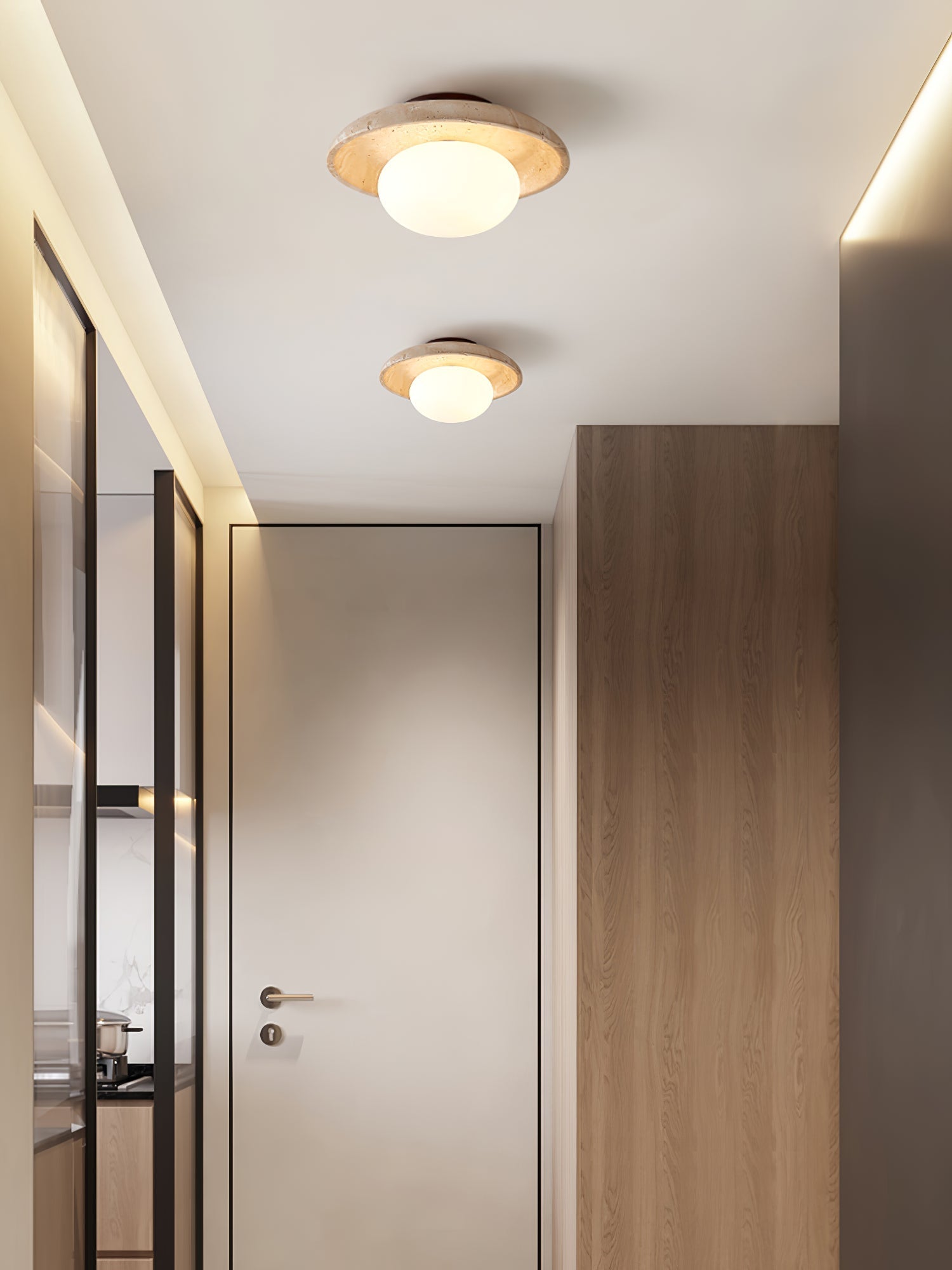 Cataliel Minimalist Travertine Ceiling Light - Neutralighting