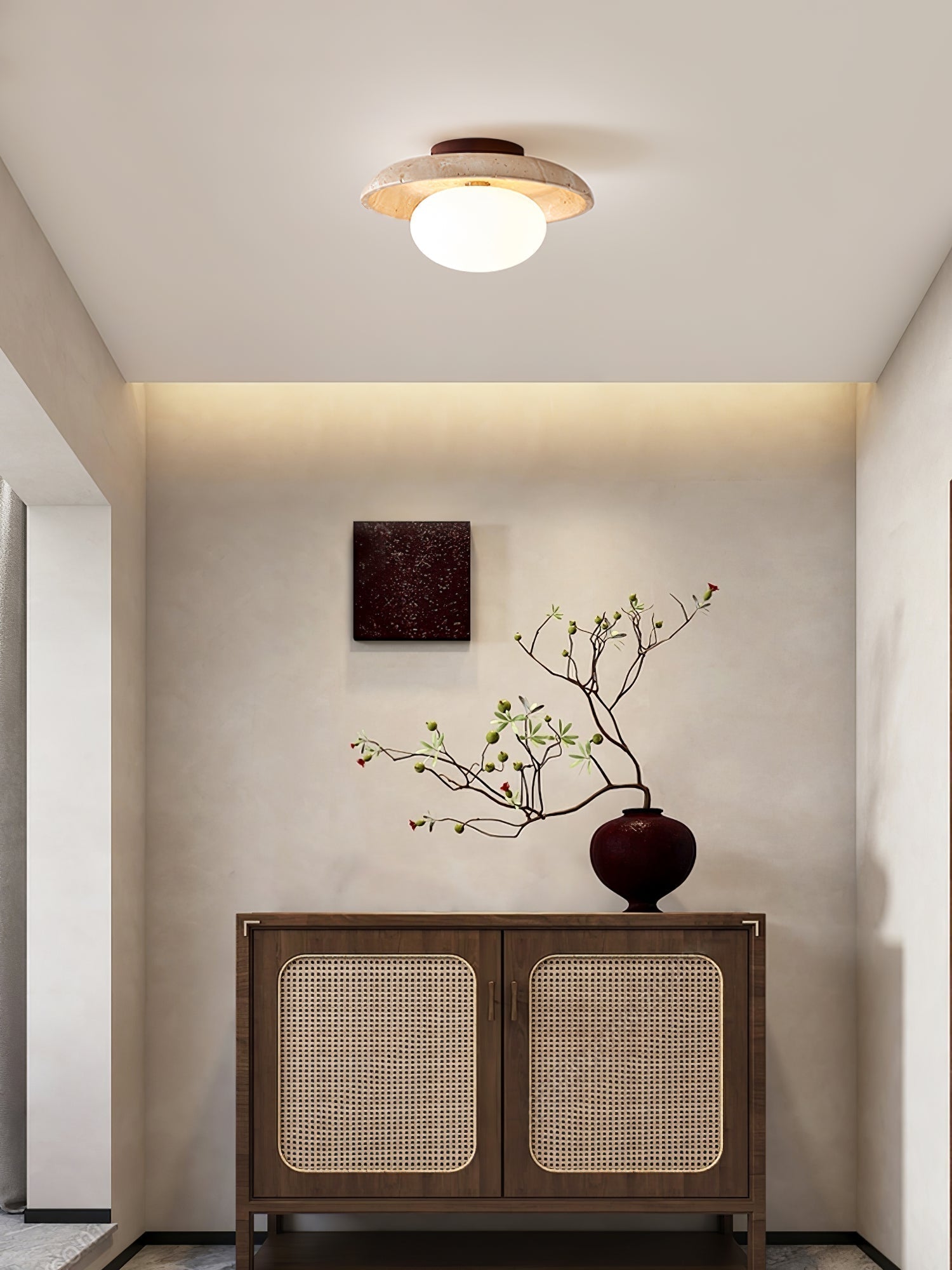 Cataliel Minimalist Travertine Ceiling Light - Neutralighting