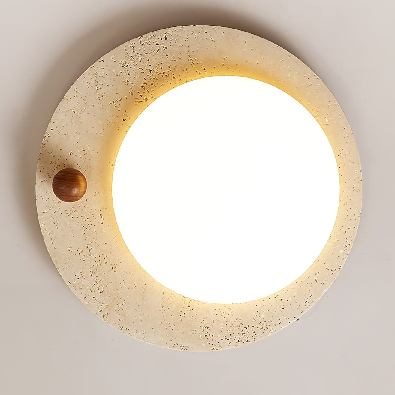 Circular Travertine Ceiling Light - Neutralighting