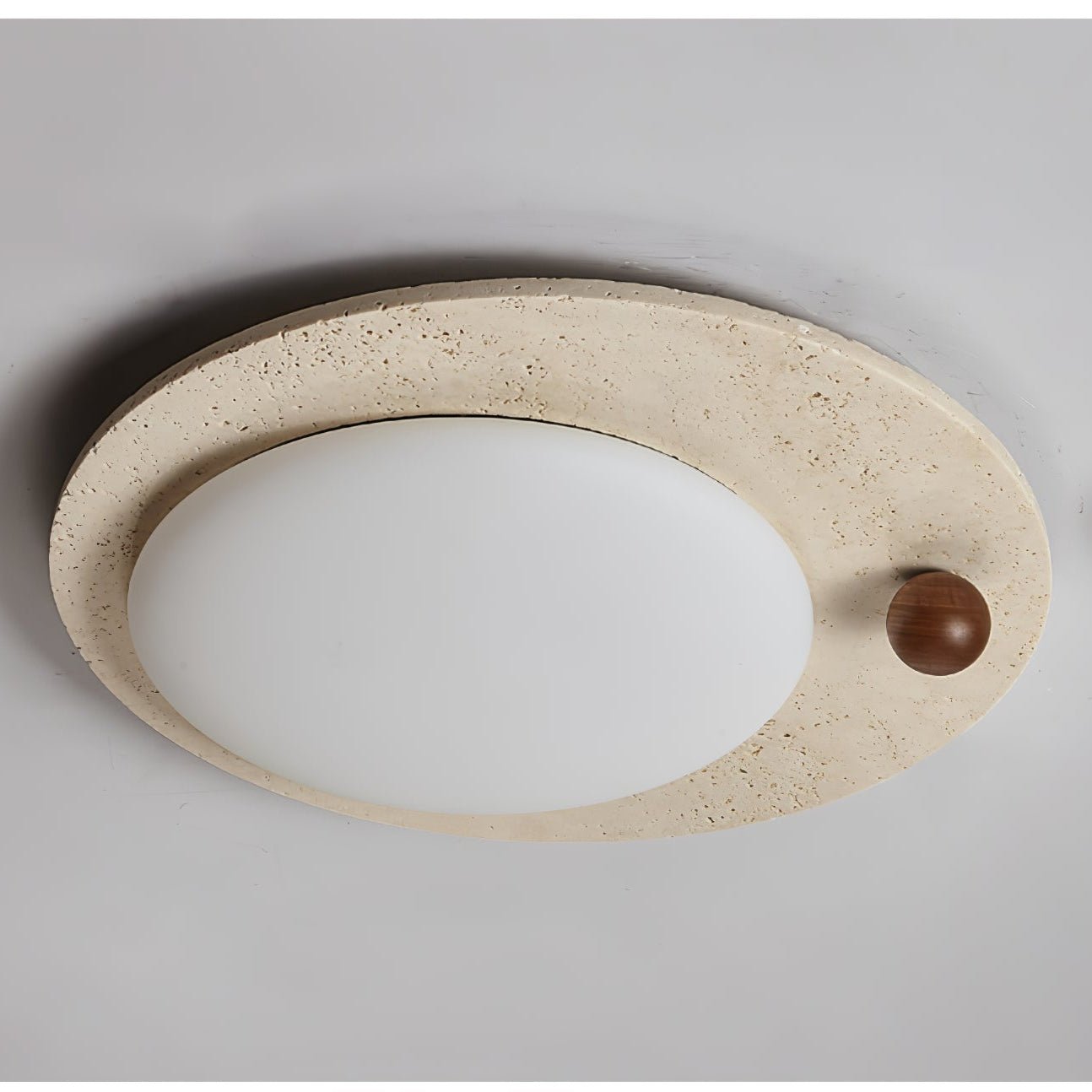 Circular Travertine Ceiling Light - Neutralighting
