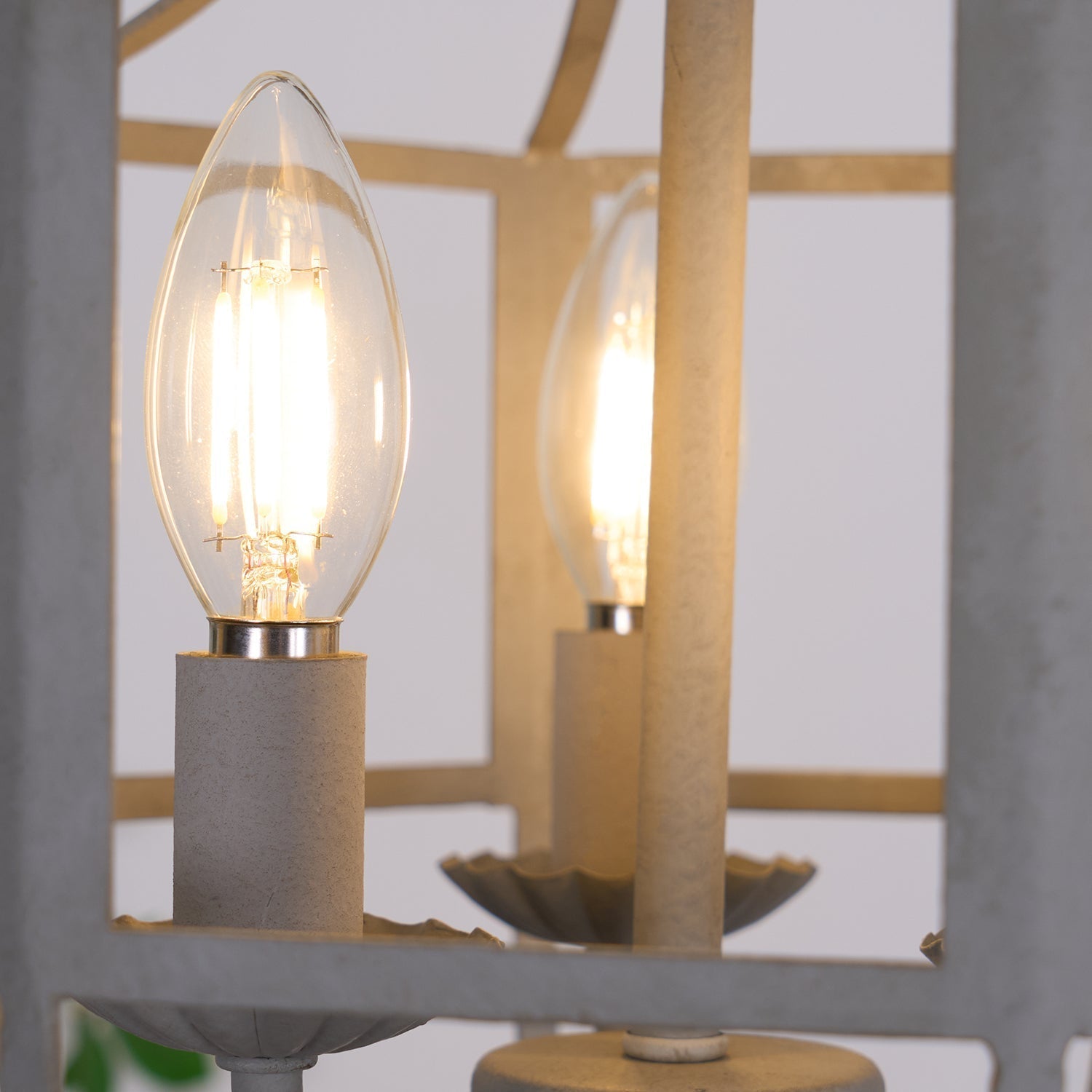 Lustra Kronleuchter Retro Käfig Grau Kerze-Letslighting