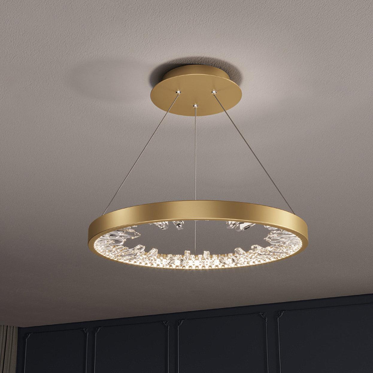 Lustra Kronleuchter Kreis Kristall Gold Ring Elegant-Letslighting