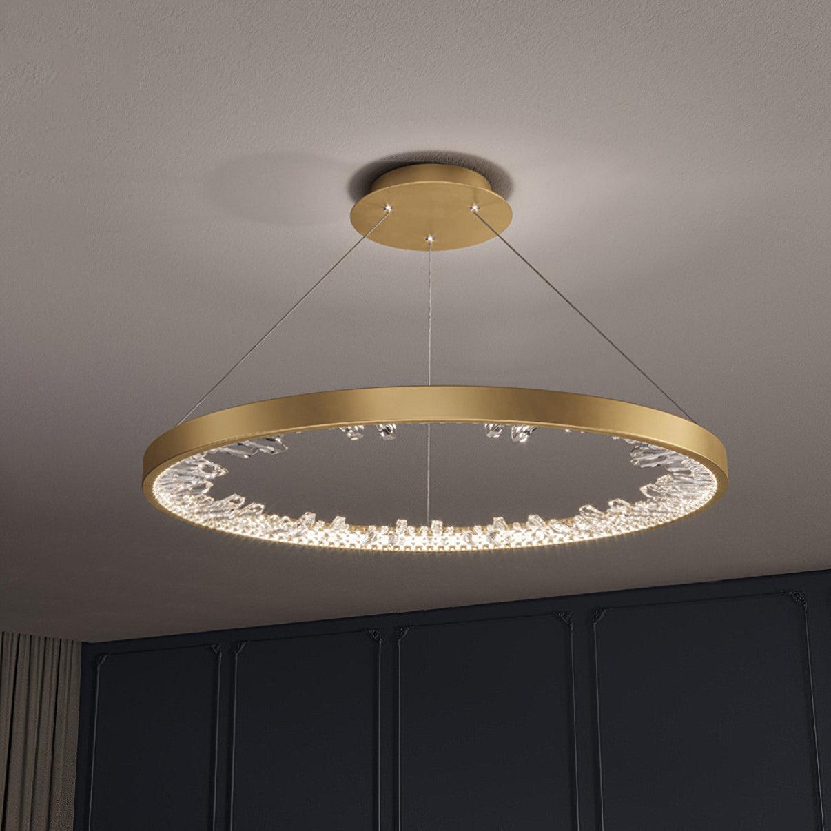 Lustra Kronleuchter Kreis Kristall Gold Ring Elegant-Letslighting