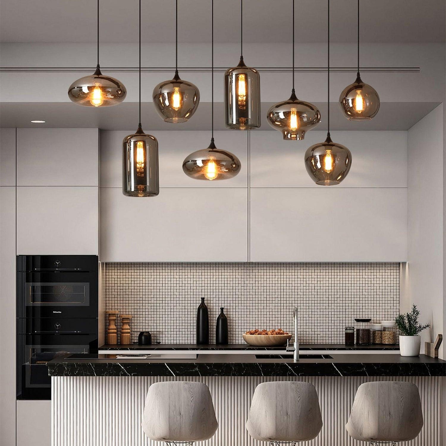 Mirelia Industrielle Pendelleuchte aus Glas-Letslighting