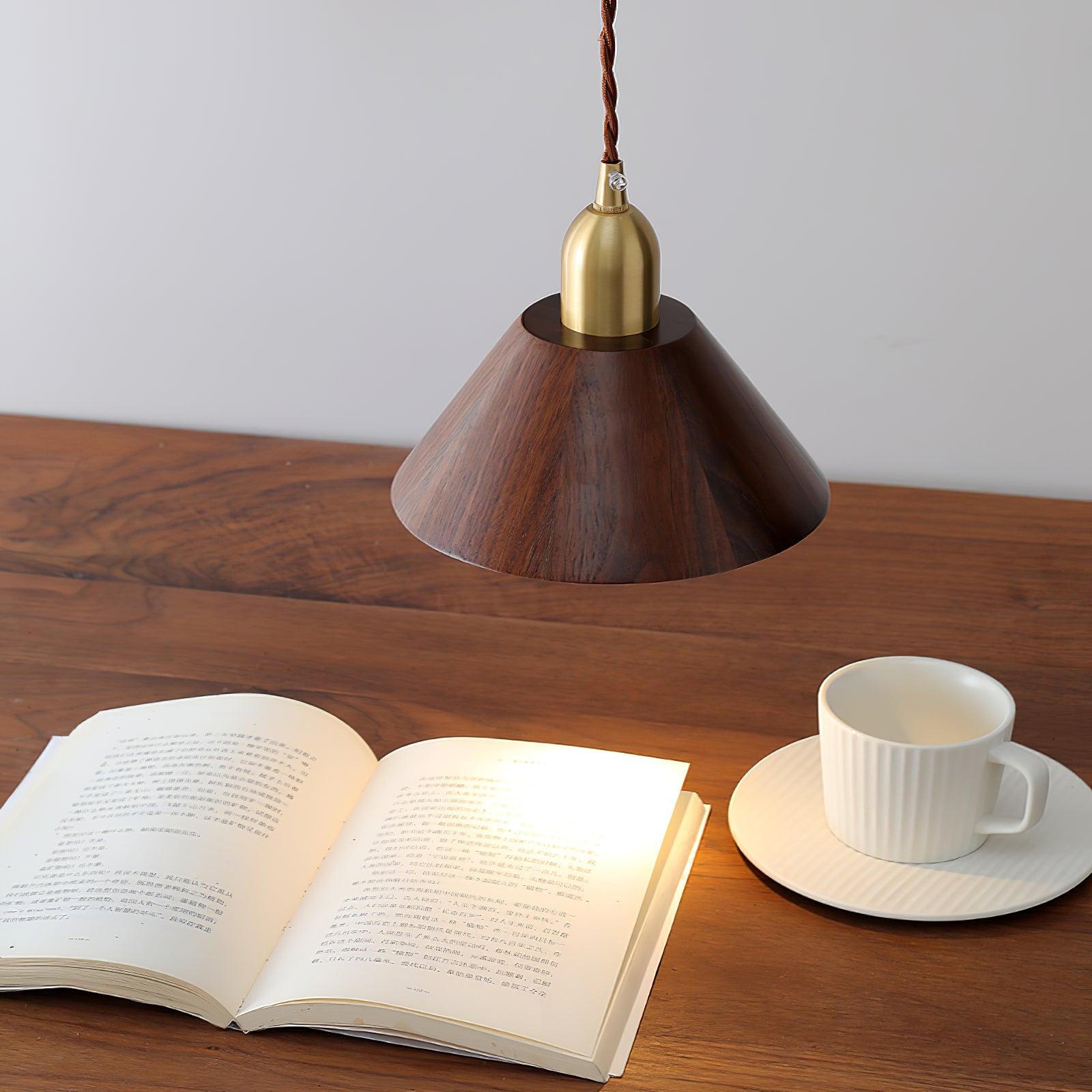 Lustra Pendelleuchte Nussbaum Messing Modern-Letslighting