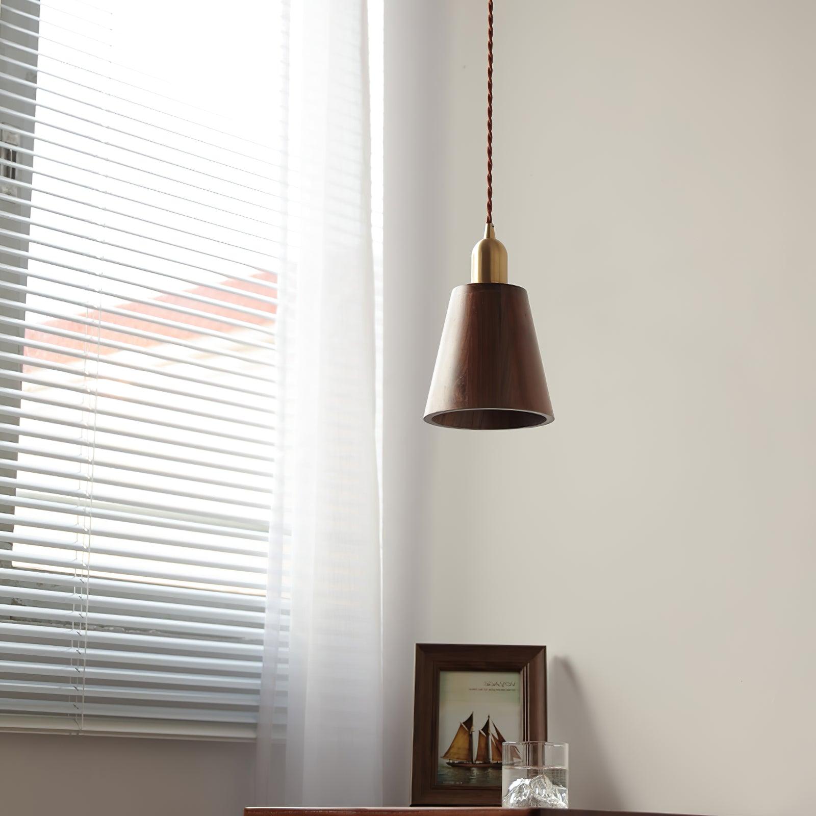 Lustra Pendelleuchte Nussbaum Messing Modern-Letslighting