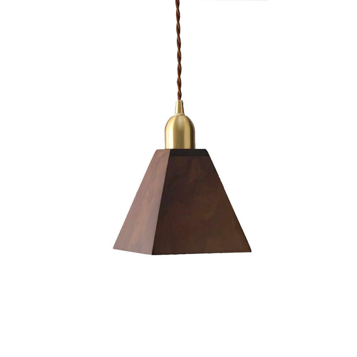 Lustra Pendelleuchte Nussbaum Messing Modern-Letslighting