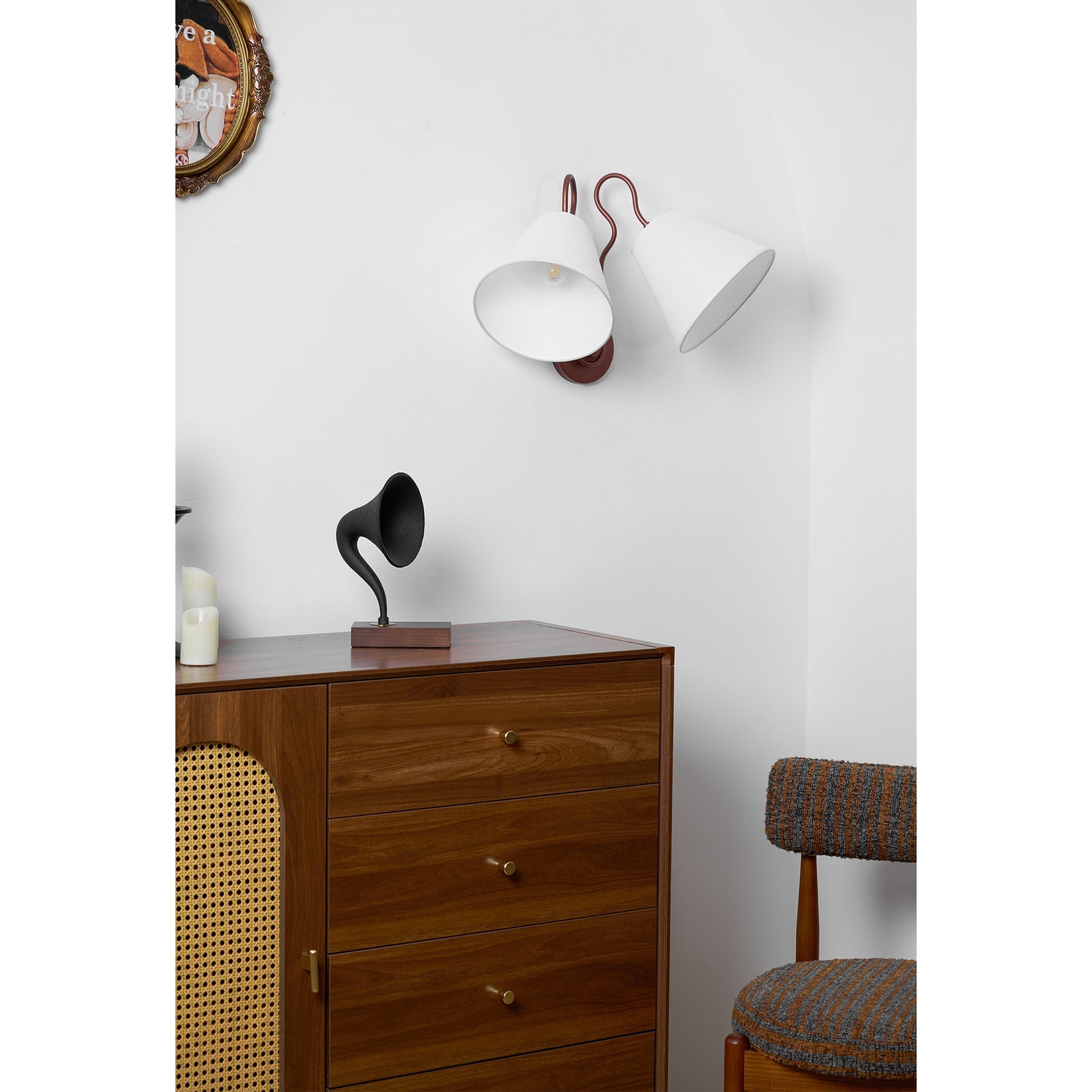 Elthayra Stoff Vintage Industrial Wandleuchte-Letslighting