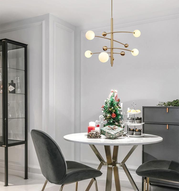 Lustra Kronleuchter Messing Vertikalstrahl Globus-Letslighting